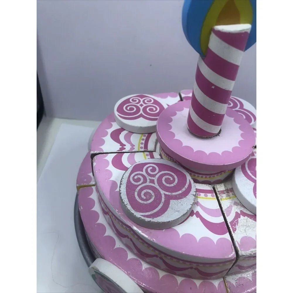 *MELISSA & DOUG Triple Layer Party Cake #4069 Age 3+ Preschool wood food playset